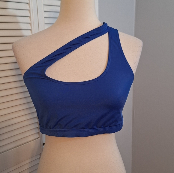 Classic fashion royal blue one shoulder athletic bra XL NWT *K - Picture 2 of 6